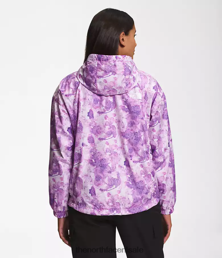vrouwen hydrenaline jas 2000-25\\ lengte The North Face P464ZN673 kleding tonale kleurstofprint met paarse cactusbloemen